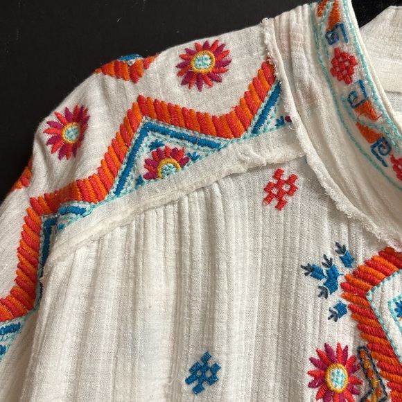 Kyla Seo Button Up Oversized Shirt White/Ivory Boho Chic 100% Cotton Size XS - Picture 4 of 15